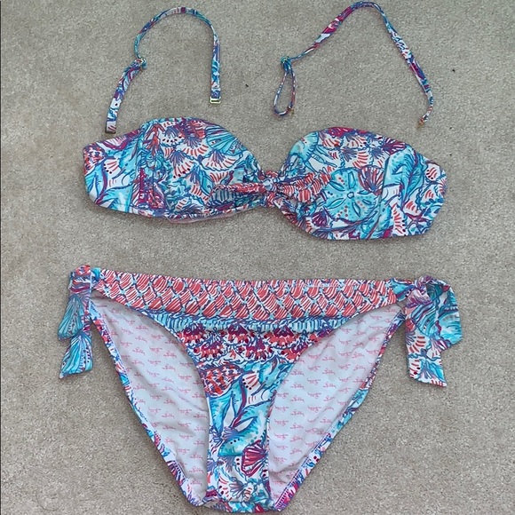 Lilly Pulitzer Bikini Blue Pink White Small